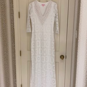 Lilly Pulitzer white maxi with 3/4 sleeves